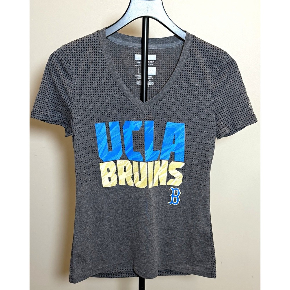 adidas Aeroknit ClimaCool UCLA Bruins Women's Gray V-Neck Shirt L Fits Like Med